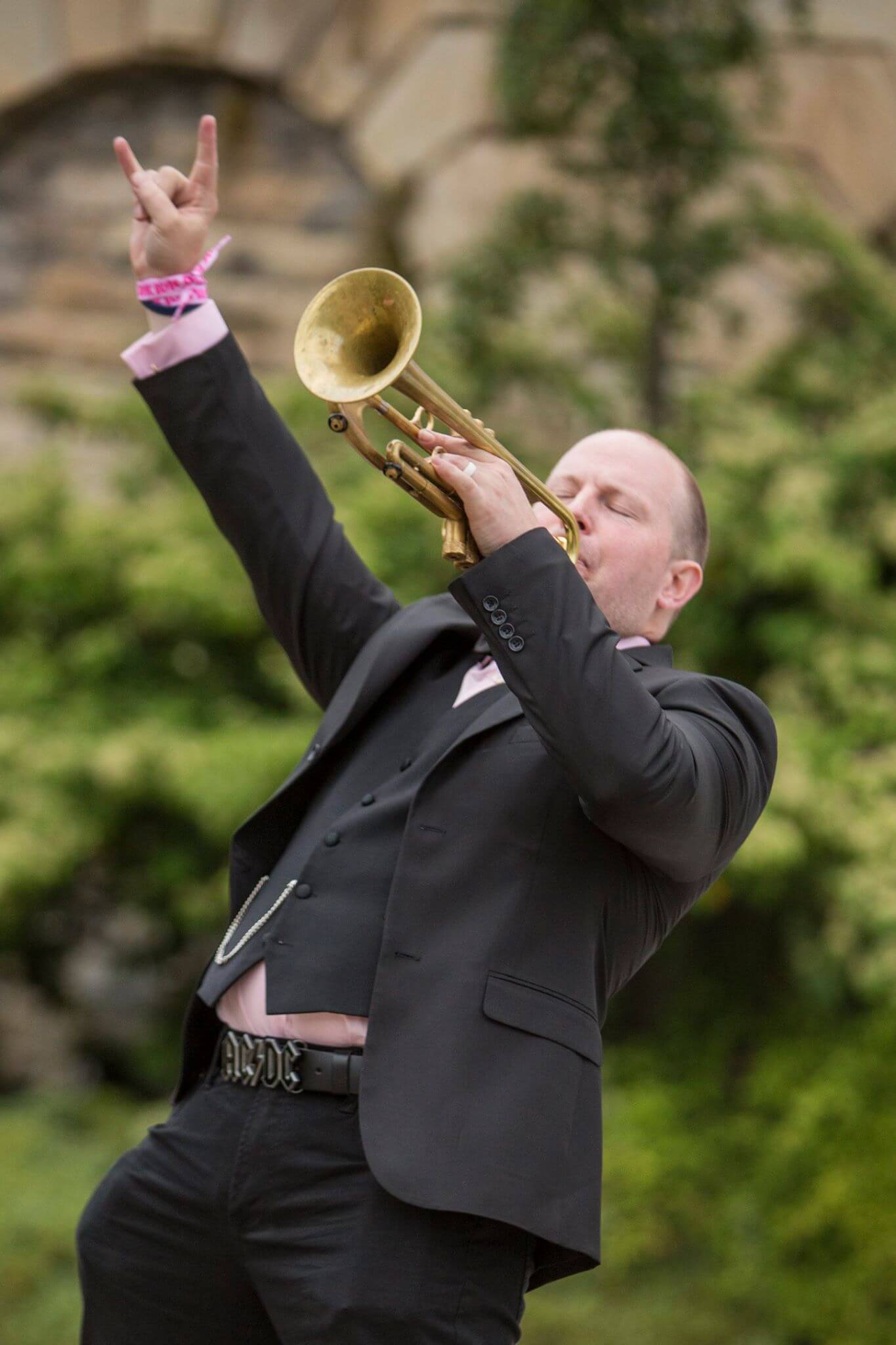 Trumpet rock performance