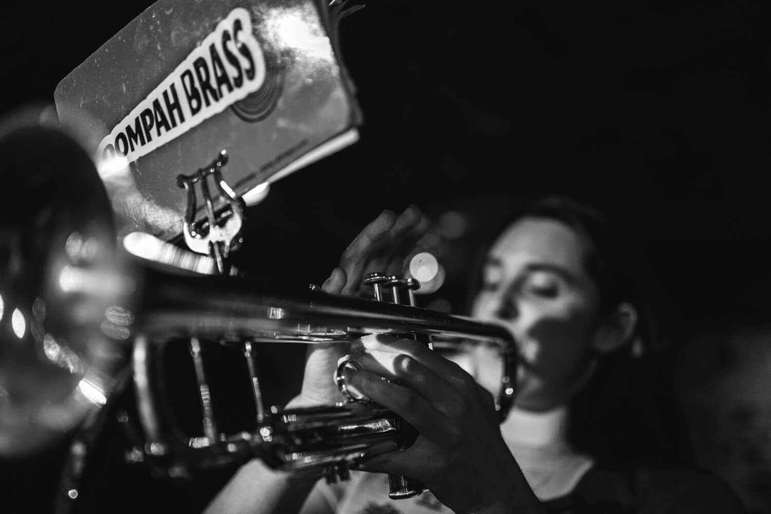 Black and white trumpet